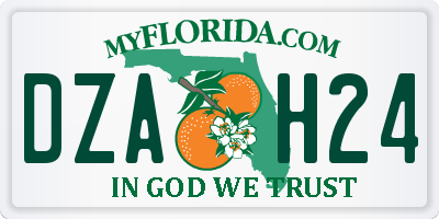 FL license plate DZAH24