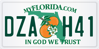 FL license plate DZAH41