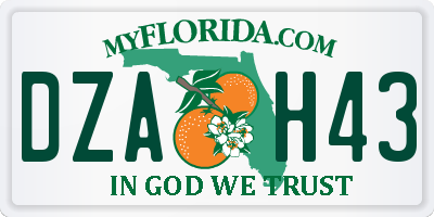 FL license plate DZAH43