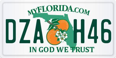 FL license plate DZAH46