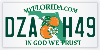 FL license plate DZAH49