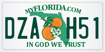FL license plate DZAH51