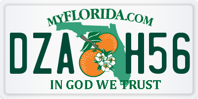 FL license plate DZAH56