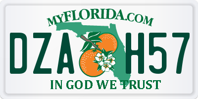 FL license plate DZAH57
