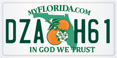 FL license plate DZAH61