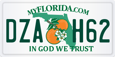 FL license plate DZAH62