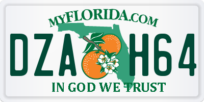 FL license plate DZAH64