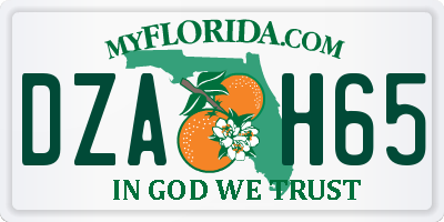 FL license plate DZAH65