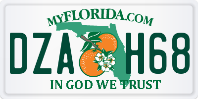FL license plate DZAH68