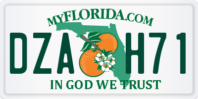FL license plate DZAH71