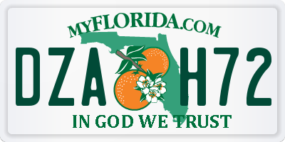FL license plate DZAH72