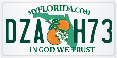 FL license plate DZAH73