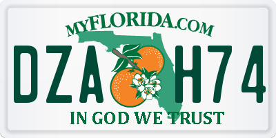 FL license plate DZAH74
