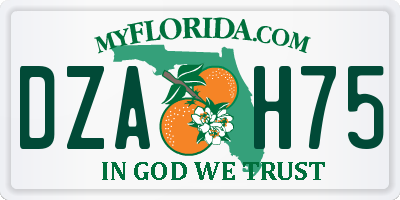 FL license plate DZAH75