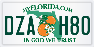FL license plate DZAH80