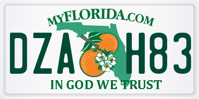 FL license plate DZAH83