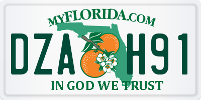 FL license plate DZAH91