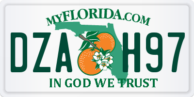 FL license plate DZAH97