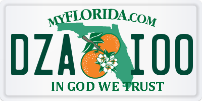 FL license plate DZAI00