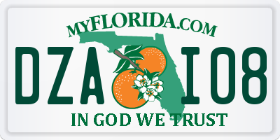 FL license plate DZAI08