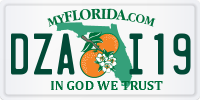 FL license plate DZAI19