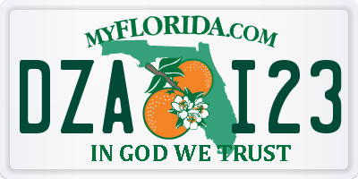 FL license plate DZAI23