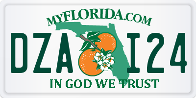 FL license plate DZAI24