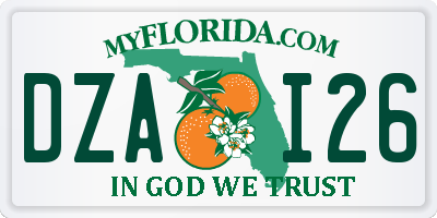 FL license plate DZAI26