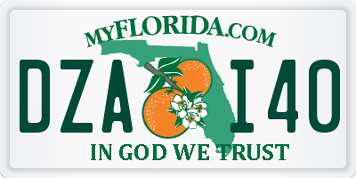 FL license plate DZAI40