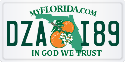FL license plate DZAI89