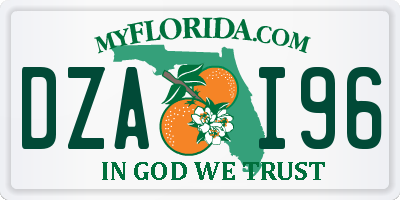 FL license plate DZAI96