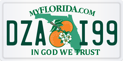 FL license plate DZAI99