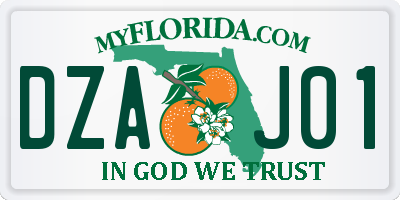 FL license plate DZAJ01