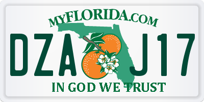 FL license plate DZAJ17