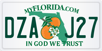 FL license plate DZAJ27
