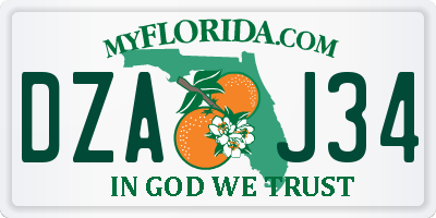FL license plate DZAJ34