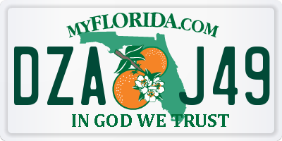 FL license plate DZAJ49