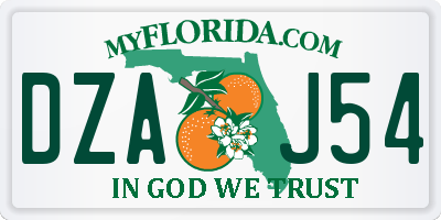 FL license plate DZAJ54