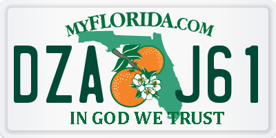 FL license plate DZAJ61