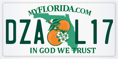 FL license plate DZAL17