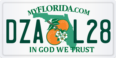 FL license plate DZAL28