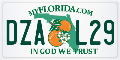 FL license plate DZAL29