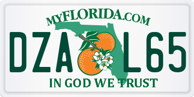 FL license plate DZAL65