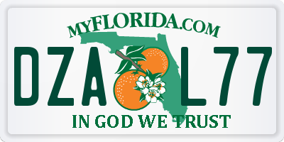 FL license plate DZAL77