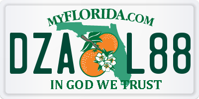 FL license plate DZAL88