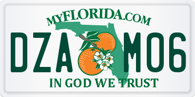 FL license plate DZAM06