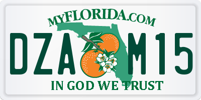 FL license plate DZAM15