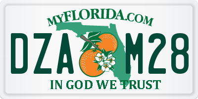 FL license plate DZAM28
