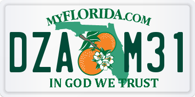 FL license plate DZAM31