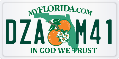 FL license plate DZAM41